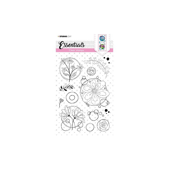 (SL-ES-STAMP118)Studio light  SL Clear stamp Quirky top flowers Essentials nr.118
