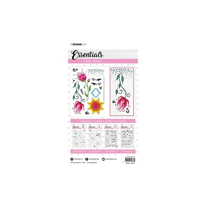 (SL-ES-STAMP119)Studio light  SL Clear stamp Quirky long flowers Essentials nr.119