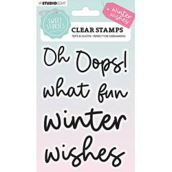 (SL-ES-STAMP162)Studio light  SL Clear stamp Quotes large Winter Wishes Sweet Stories nr.162