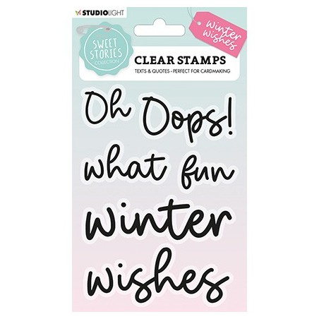 (SL-ES-STAMP162)Studio light  SL Clear stamp Quotes large Winter Wishes Sweet Stories nr.162