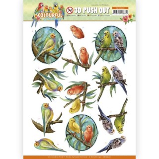 (SB10620)3D Push Out - Amy Design - Colourful Feathers - Canary