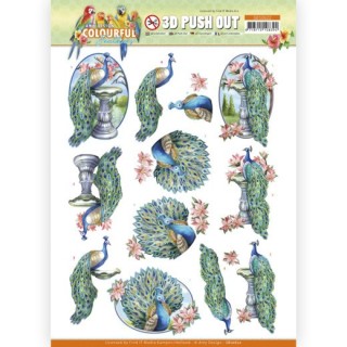 (SB10622)3D Push Out - Amy Design - Colourful Feathers - Peacock