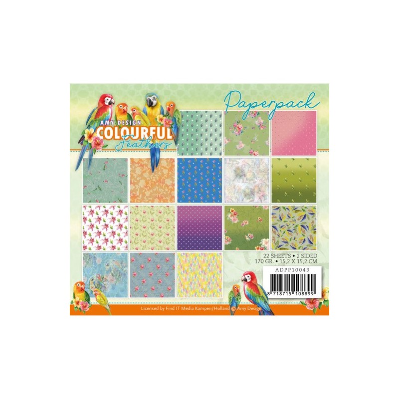 (ADPP10043)Paperpack - Amy Design - Colourful Feathers