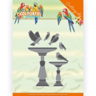 (ADD10261)Dies - Amy Design - Colourful Feathers - Birdbath