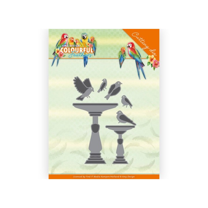 (ADD10261)Dies - Amy Design - Colourful Feathers - Birdbath