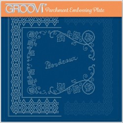 (GRO-GG-41594-24)Groovi Plate A4 BORDEAUX - FRENCH CITIES DIAGONAL LACE DUET