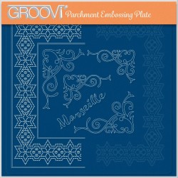 (GRO-GG-41595-24)Groovi Plate A4 MARSEILLE - FRENCH CITIES DIAGONAL LACE DUET