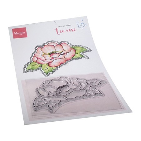(TC0891)Clear stamp & die set Tiny's Flowers - Tea rose