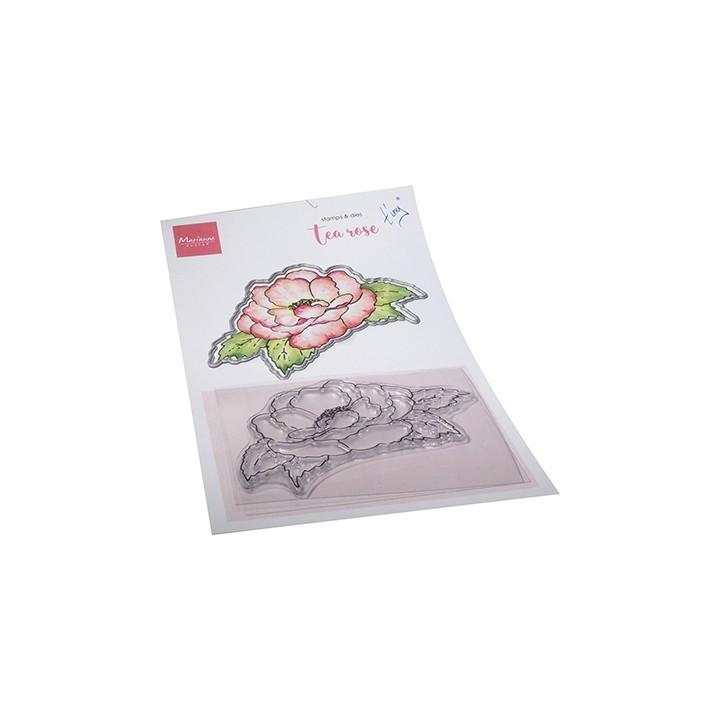 (TC0891)Clear stamp & die set Tiny's Flowers - Tea rose