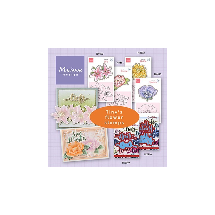 (TC0892)Clear stamp & die set Tiny's Flowers - Dahlia