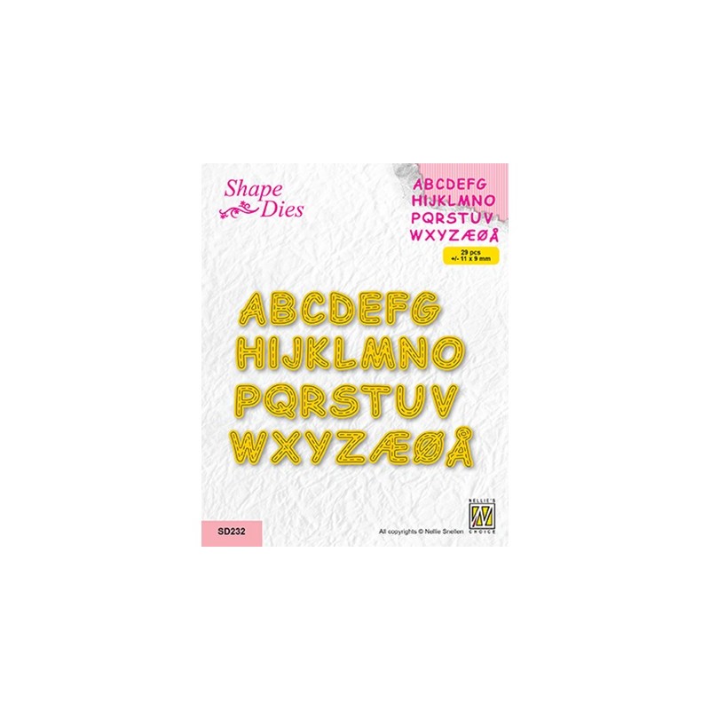 (SD232)Nellie's shape dies Stitched alphabet