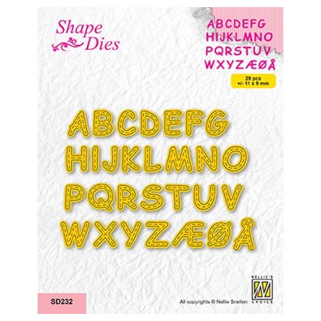 (SD232)Nellie's shape dies Stitched alphabet