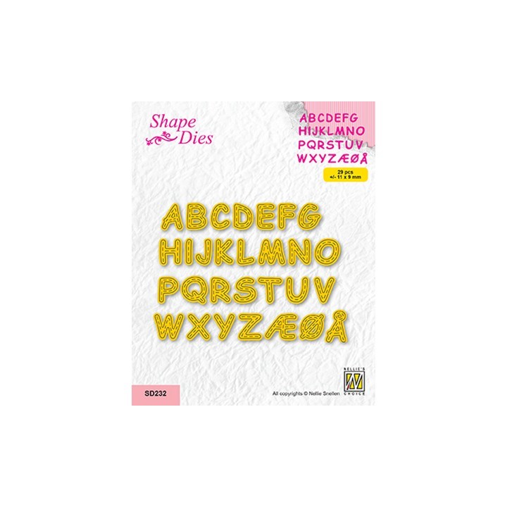 (SD232)Nellie's shape dies Stitched alphabet