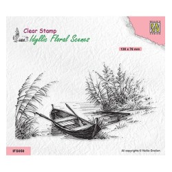 (IFS050)Nellie`s Choice Clearstamp - Lake with rowingboat
