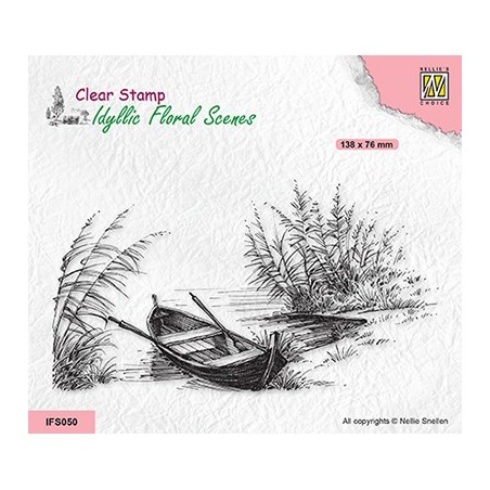 (IFS050)Nellie`s Choice Clearstamp - Lake with rowingboat