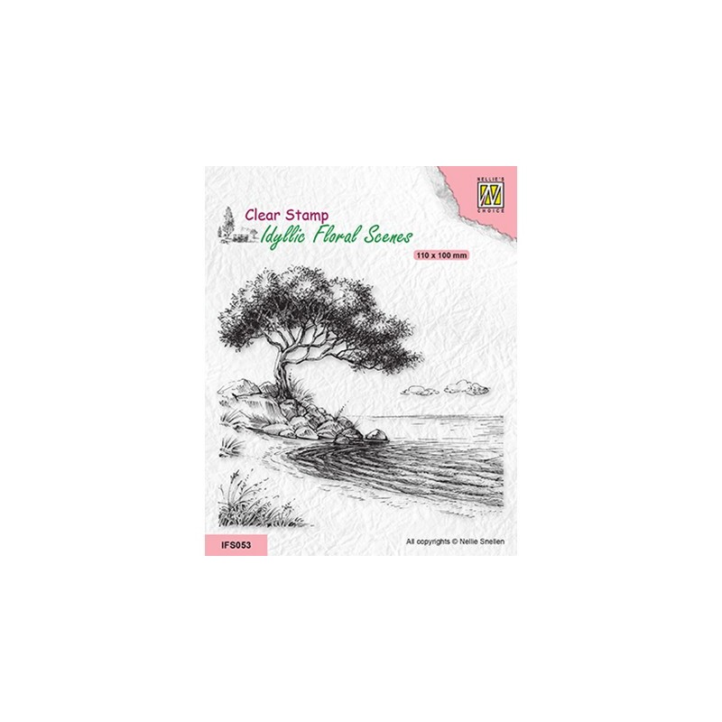 (IFS053)Nellie`s Choice Clearstamp - Tree on shore