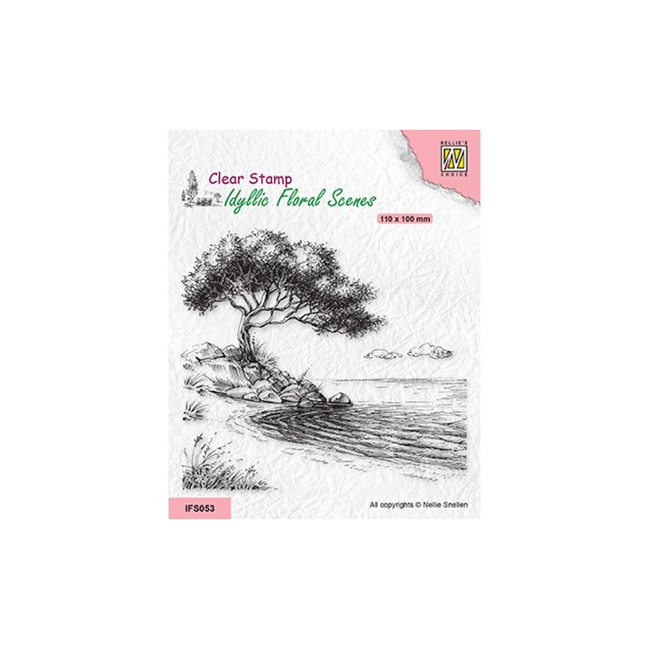 (IFS053)Nellie`s Choice Clearstamp - Tree on shore