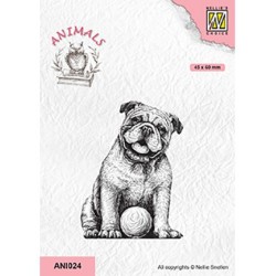 (ANI024)Nellie's Choice Clear Stamp Animals dog with ball