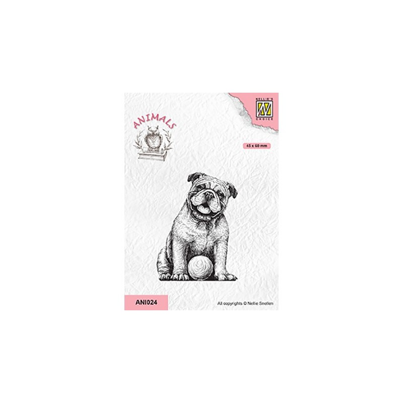 (ANI024)Nellie's Choice Clear Stamp Animals dog with ball