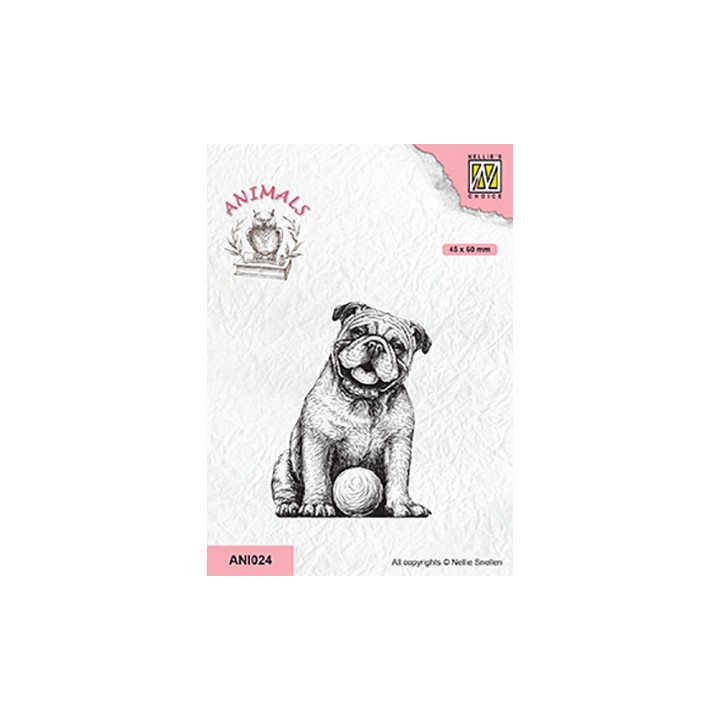 (ANI024)Nellie's Choice Clear Stamp Animals dog with ball