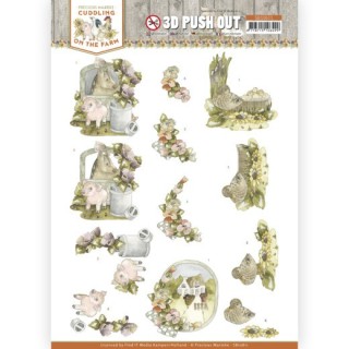 (SB10611)3D Push Out - Precious Marieke - Cuddling on the Farm - Duck
