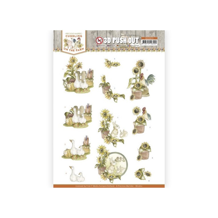 (SB10612)3D Push Out - Precious Marieke - Cuddling on the Farm - Goose