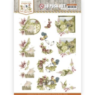 (SB10613)3D Push Out - Precious Marieke - Cuddling on the Farm - Chicken