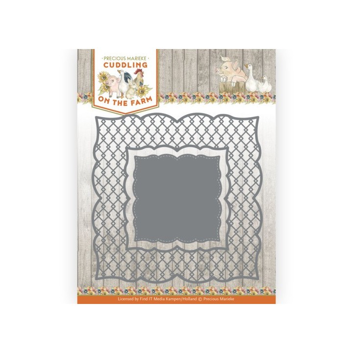 (PM10222)Dies - Precious Marieke - Cuddling on the Farm - Chicken Wire Frame