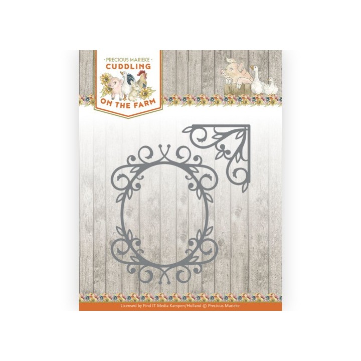 (PM10224)Dies - Precious Marieke - Cuddling on the Farm - Elegant Oval