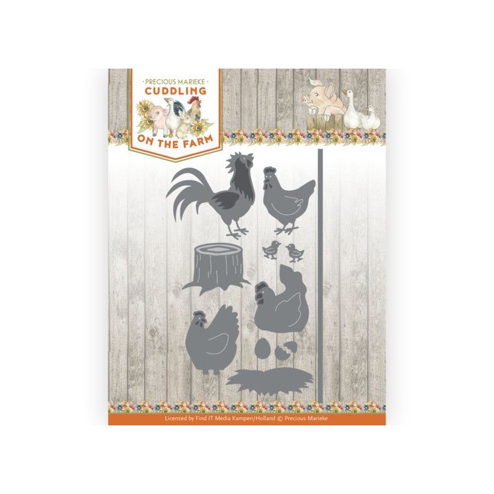 (PM10225)Dies - Precious Marieke - Cuddling on the Farm - Chickens