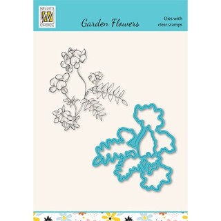 (HDCS018)Snellen Design Clearstamp +dies  - Garden flowers serie Vicia Sempium (Heggewikke)