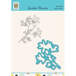 (HDCS020)Snellen Design Clearstamp +dies  - Garden flowers serie Magnolia-2