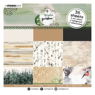 (SL-WG-PP25)Studio Light SL Paper Pad Neutrals Winter Garden nr. 25