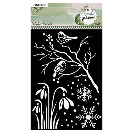 (SL-WG-MASK88)Studio light stencil Winter elements Winter Garden nr. 88