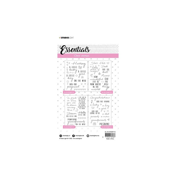(SL-ES-STAMP174)Studio light  SL Clear stamp Hello little one Essentials nr.174