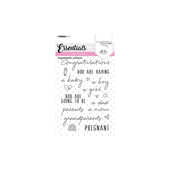 (SL-ES-STAMP175)Studio light  SL Clear stamp Congratulations sentiments Essentials nr.175