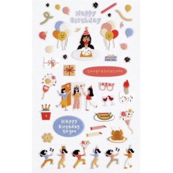 (740019-24)Stafil mini stickers Happy Birthday