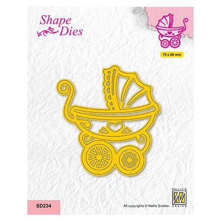 (SD234)Nellie's shape dies Stitched Pram