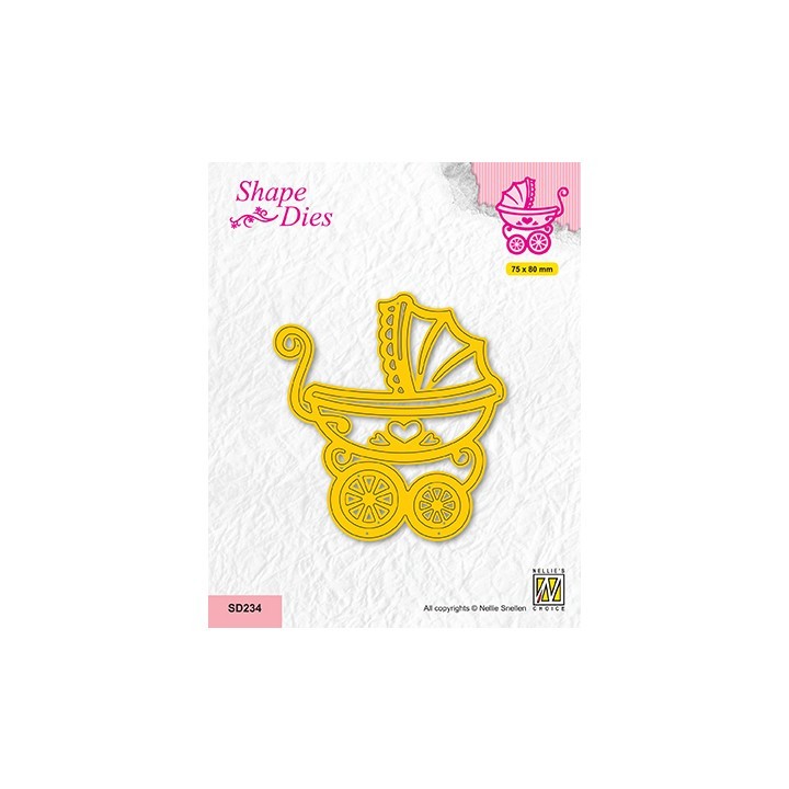 (SD234)Nellie's shape dies Stitched Pram