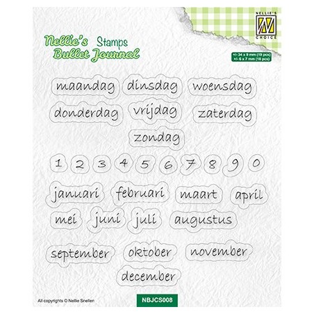 (NBJCS008)Nellie`s Choice Clear stamps Dutch calendar indications