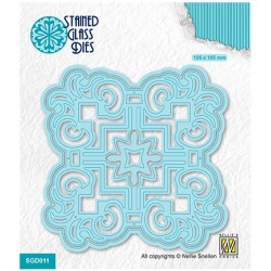 (SGD011)Nellie`s Choice Stained Glass Dies - Square curl-ornament 1