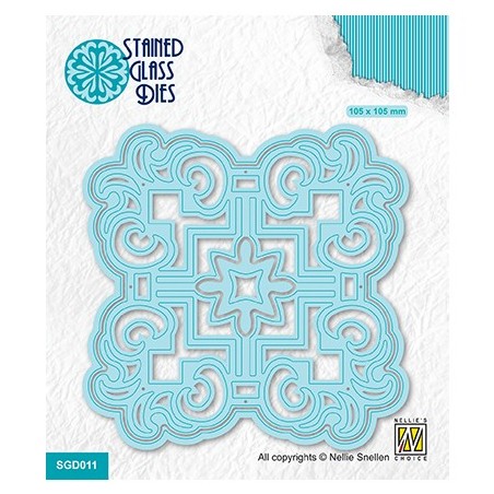 (SGD011)Nellie`s Choice Stained Glass Dies - Square curl-ornament 1