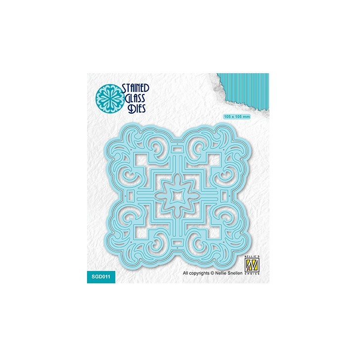 (SGD011)Nellie`s Choice Stained Glass Dies - Square curl-ornament 1