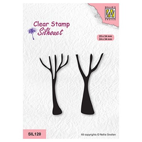 (SIL120)Nellie`s Choice Clearstamp - Crowns of tree Tree truncs