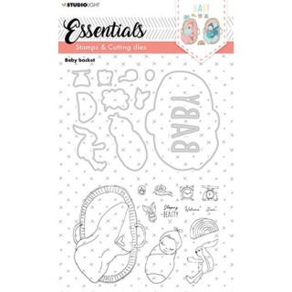 (SL-ES-SCD20)Studio light  SL Clear stamp + Dies Baby basket Essentials nr.20