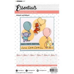 (SL-ES-SCD22)Studio light  SL Clear stamp + Dies Animals and balloons Essentials nr.22