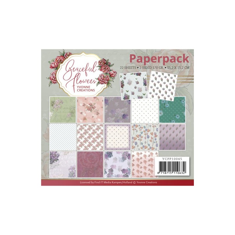 (YCPP10045)Paperpack - Yvonne Creations - Graceful Flowers