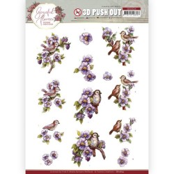 (SB10624)3D Push Out - Yvonne Creations - Graceful Flowers - Birds and Blackberries