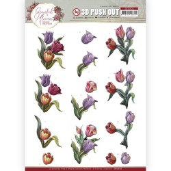 (SB10626)3D Push Out - Yvonne Creations - Graceful Flowers - Colourful Tulips