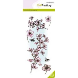 (4101)CraftEmotions clearstamps Slimline - Blossom branch